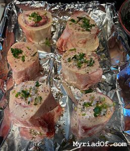 Raw bone marrow in the oven